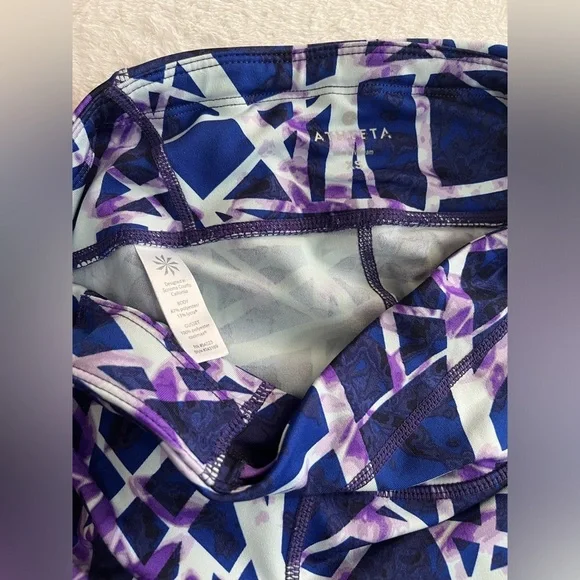 Athleta womens XS white sport bra and purple geometric Capri leggings bundle set - Picture 7 of 16